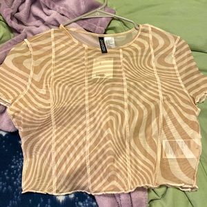 H&M Sheer top with swirly design